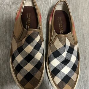 Burberry Women's Checkered Slip-On Loafers - Black, White, Tan, Red
